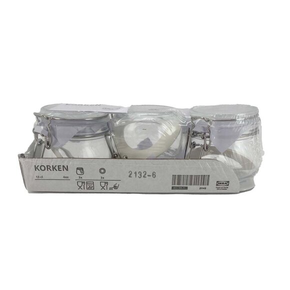 IKEA | Korken Air-Tight Food Jars | Sealable Lid | Multi-Purpose | 3 Pack **NEW - Picture 1 of 4